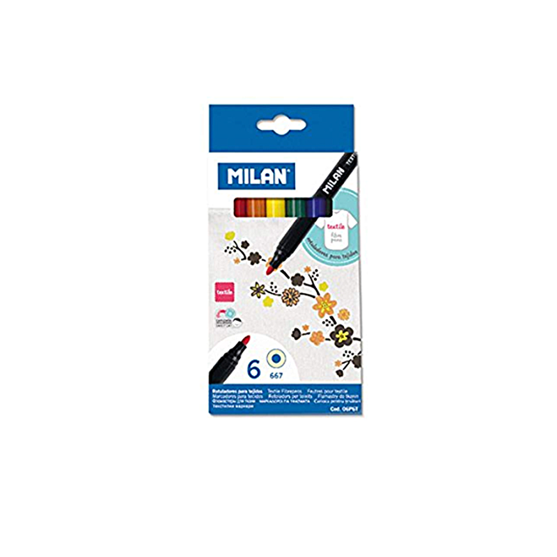 Milan Fiber Pens For Painting On Fabrics Or Textile (Set of 6) 06P6T