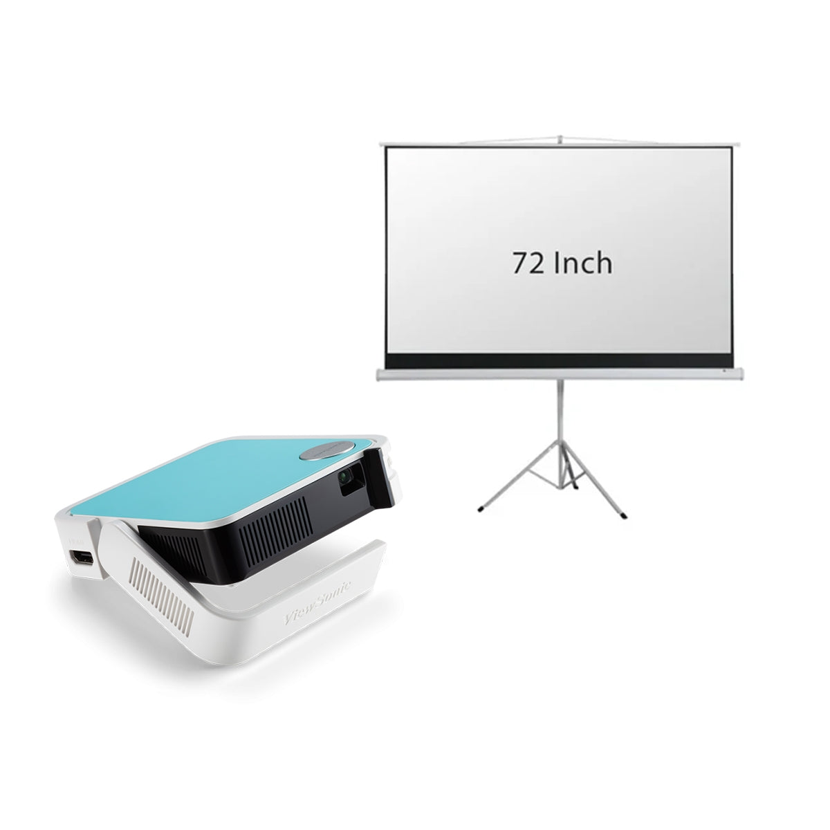 ViewSonic M1 Mini + WVGA-120 L-500: جهاز عرض بجيب واحد محمول للغاية + شاشة عرض 72 بوصة عرض خاص
