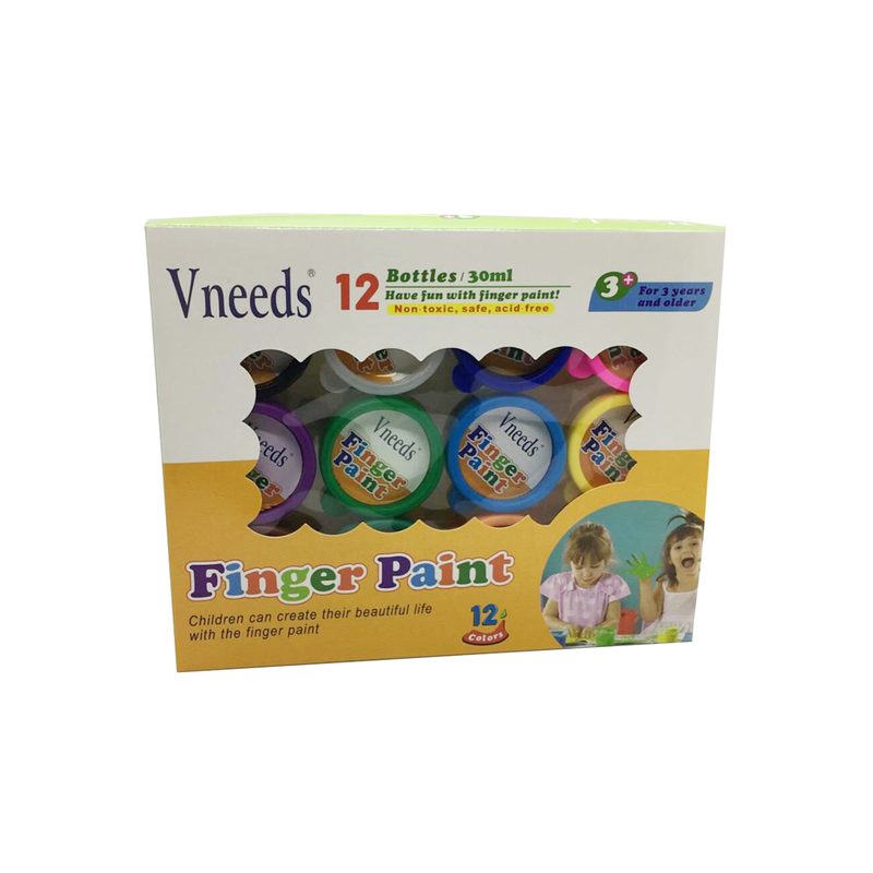 Vneeds Washable Finger Paint (Set Of 12)