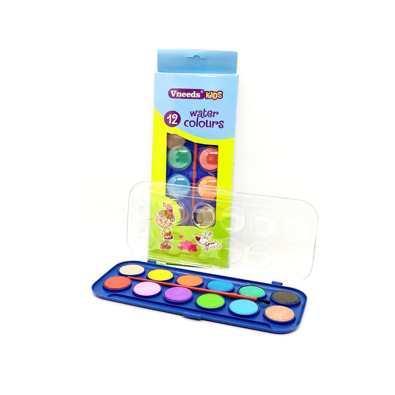 Vneeds Water Colors With Brush (12 Colors) 1228