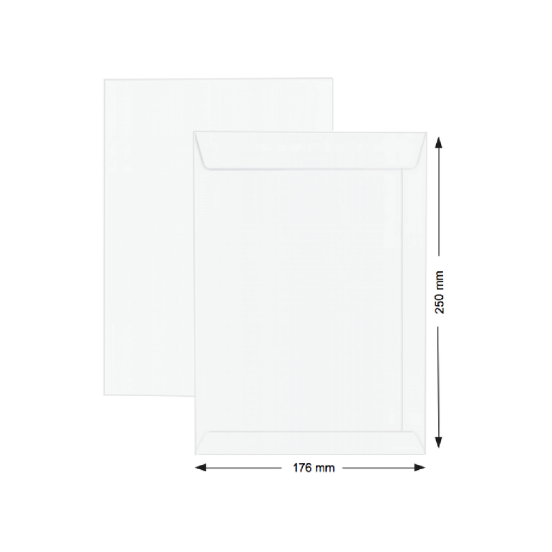 Hispapel White Envelope A5 M11 (10*7 inch - 250 items)