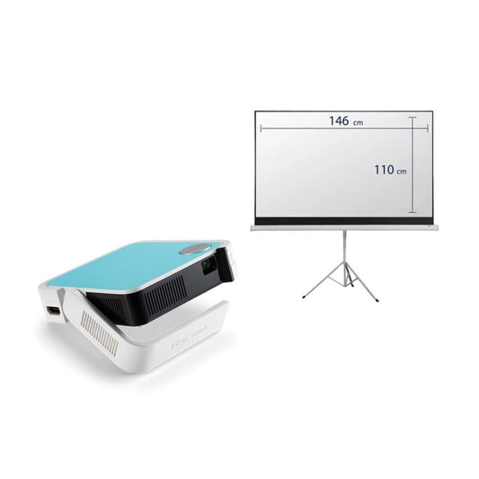 ViewSonic M1 Mini + WVGA-120 L-500: جهاز عرض بجيب واحد محمول للغاية + شاشة عرض 72 بوصة عرض خاص