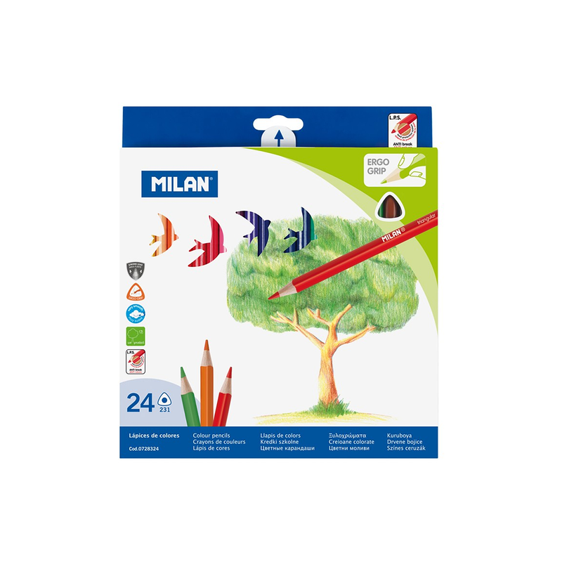Milan Triangular Color Pencils (Set of 24) 0742324