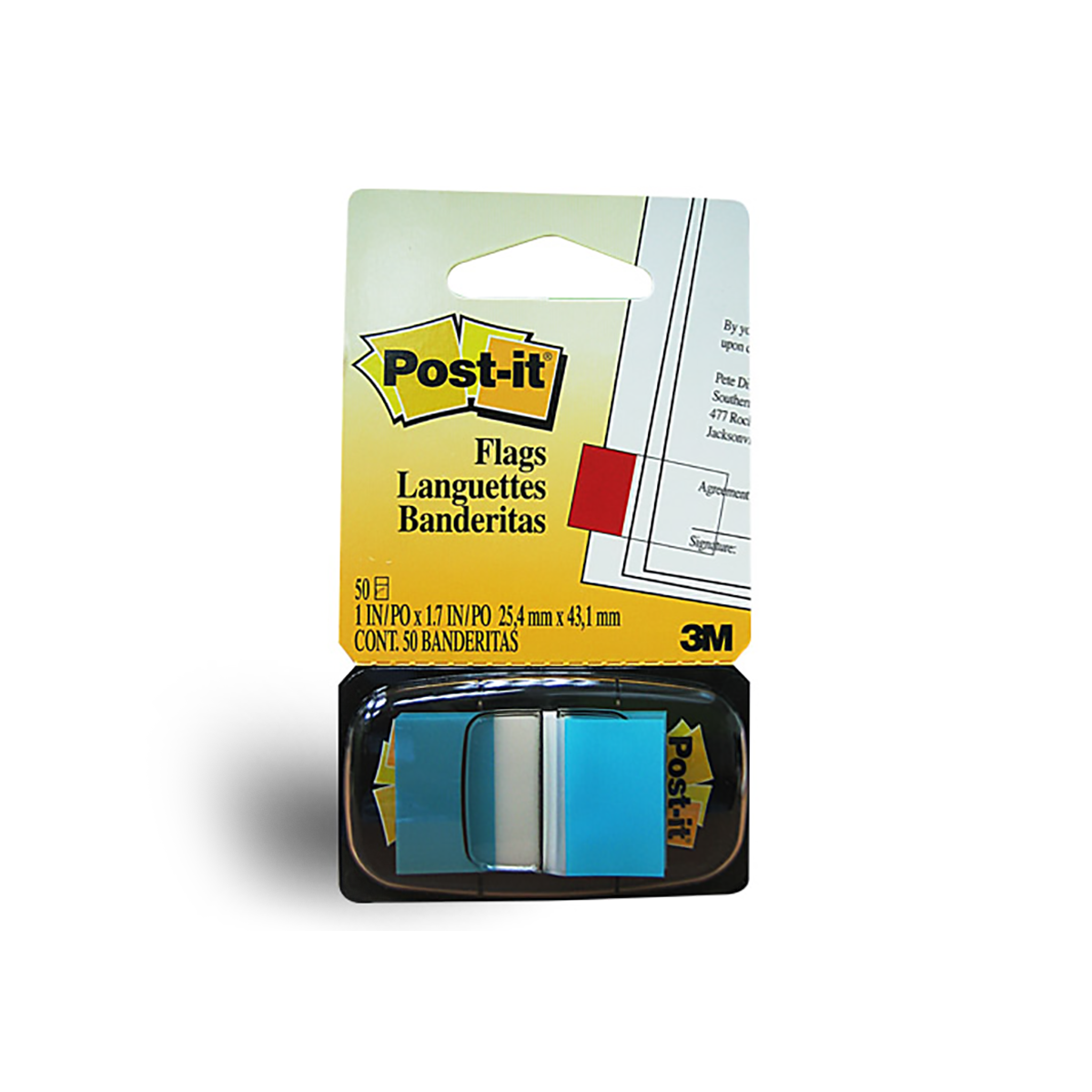 أعلام Post-It Blue 1 * 1.7 ″