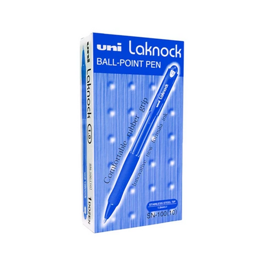 Uni Laknock قلم حبر أزرق قابل للسحب طرف رفيع (صندوق 12)